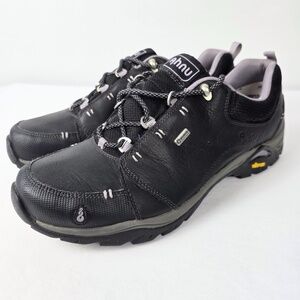 AHNU Montara ll Waterproof Leather Hiking Shoes Black Womens Size 10